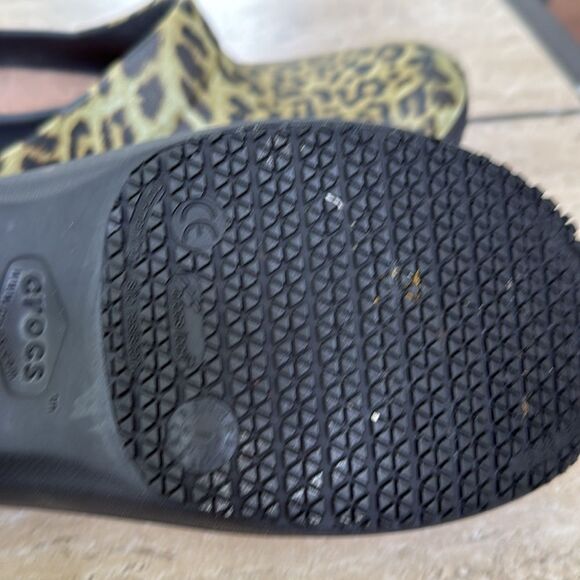 Crocs Neria Leopard Green, black brown slip on Comfort  size 8 - Picture 6 of 8